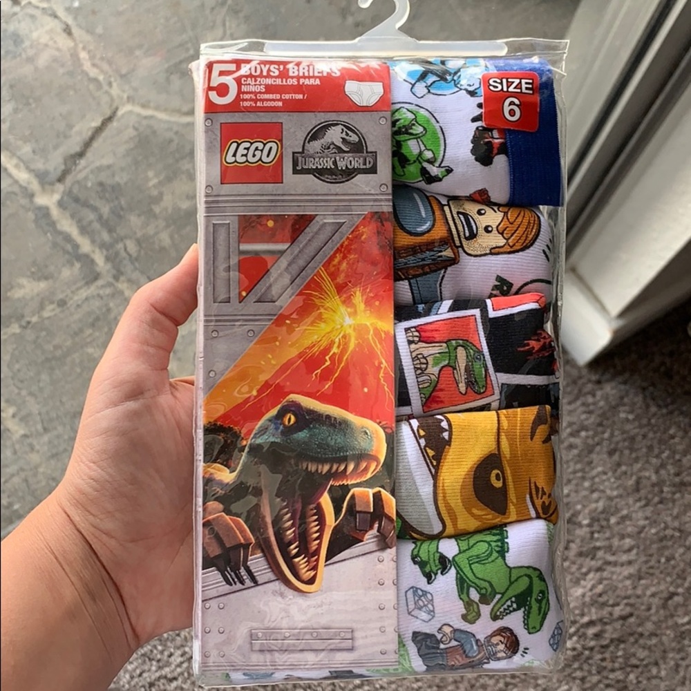 5 LEGO Jurassic Park Boy’s Briefs Size 6